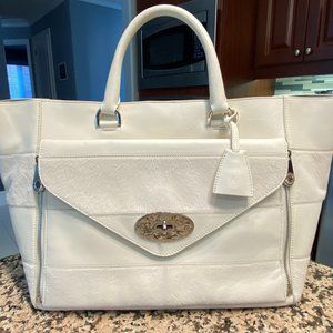 Mulberry Willow Tote Calf Leather Oversized Bag w/detachable Clutch